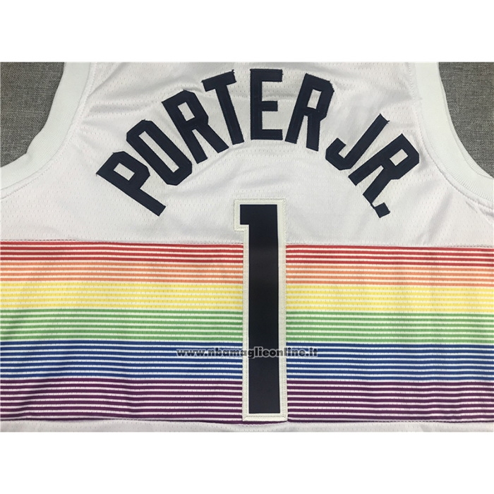 Maglia Denver Nuggets Michael Porter JR. #1 Citta Bianco